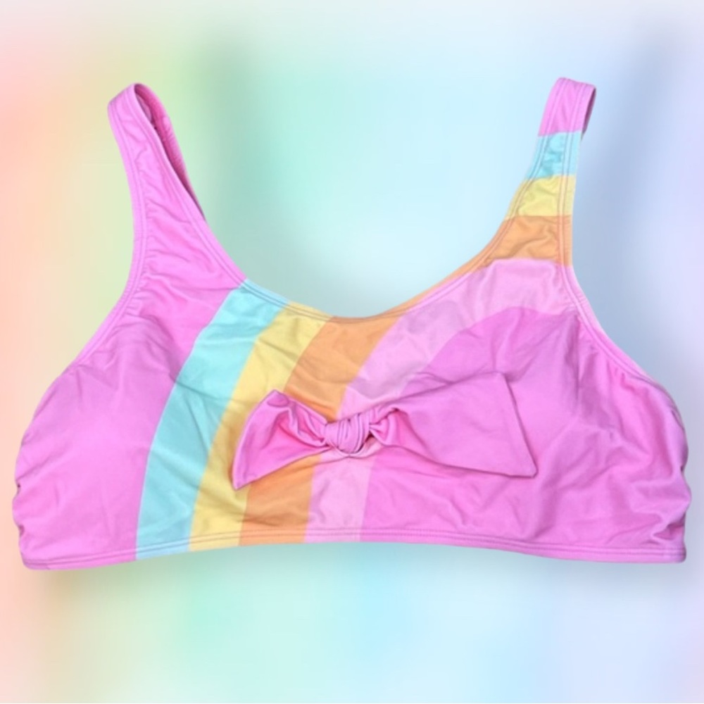 Sugar Coast Rainbow Front Tie Bikini Top
